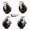 Service Caster 6 Inch High Temp Phenolic Swivel Caster Set with Roller Bearings 2 Brakes SCC SCC-20S620-PHRHT-2-TLB-2 - alternate 6